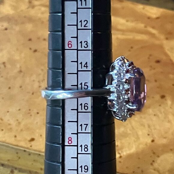 Moroccan Amethyst Red Garnet Sterling Silver Ring Size 7 - Picture 8 of 9